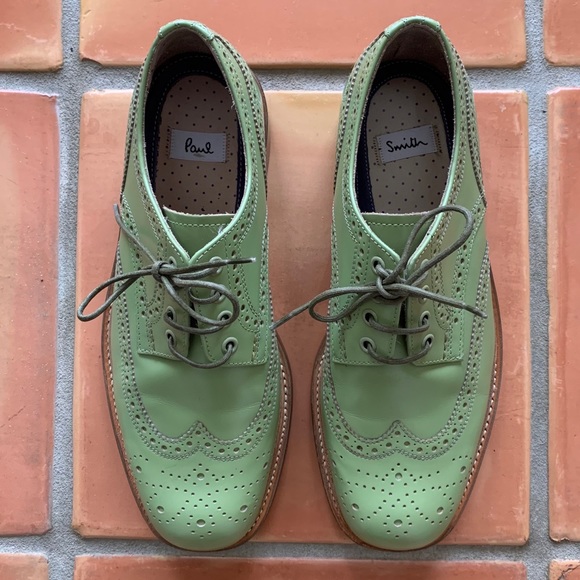 Paul Smith Men’s Leather Green Lace-Up Dress Shoes - Picture 2 of 9